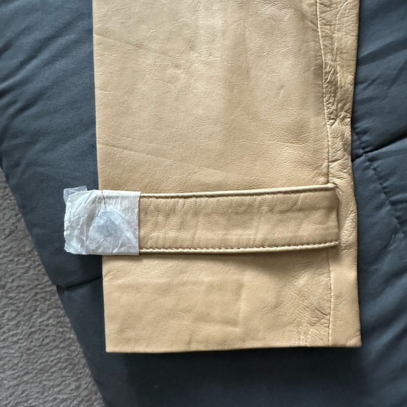 Leather Trench Coat, Centigrade, Women’s XL, Tan/Cream, BRAND NEW - Picture 3 of 6